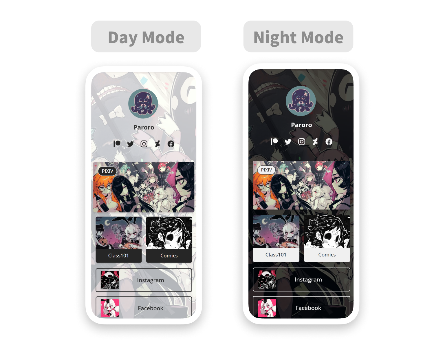 Portaly Day Mode vs Night Mode. Choose your best fit!